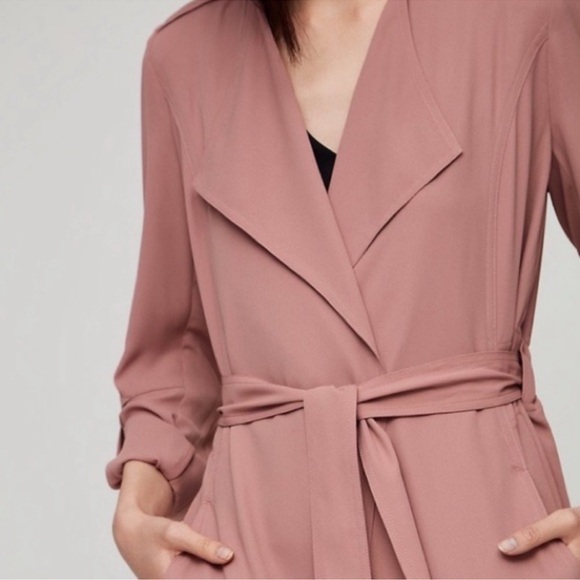 Aritzia Babaton Quincy Flowy Trench Jacket Size Medium - Picture 3 of 10